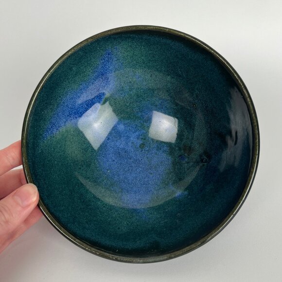 Stunning Handmade Ceramic Trinket Dish Globe Bowl Shine Hand Made Crafted Wheel - Picture 1 of 4